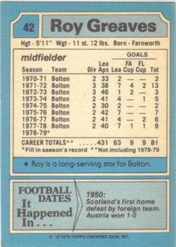 1979-80 Topps #42 Roy Greaves Back