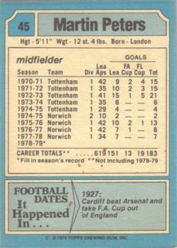 1979-80 Topps #45 Martin Peters Back