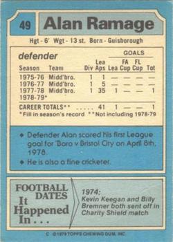 1979-80 Topps #49 Alan Ramage Back