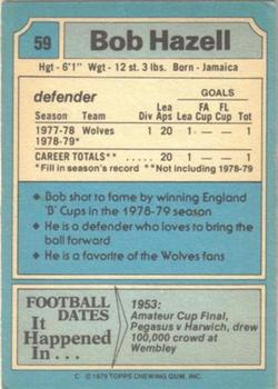 1979-80 Topps #59 Bob Hazell Back