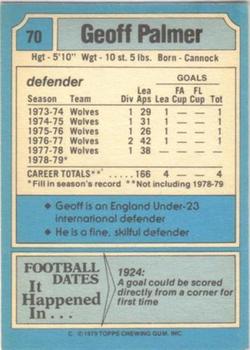 1979-80 Topps #70 Geoff Palmer Back