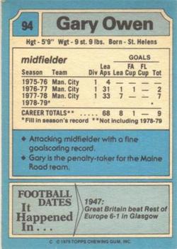 1979-80 Topps #94 Gary Owen Back