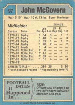 1979-80 Topps #97 John McGovern Back