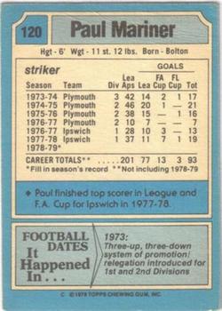 1979-80 Topps #120 Paul Mariner Back