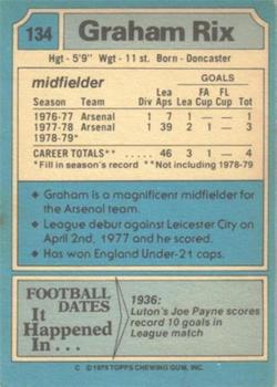1979-80 Topps #134 Graham Rix Back