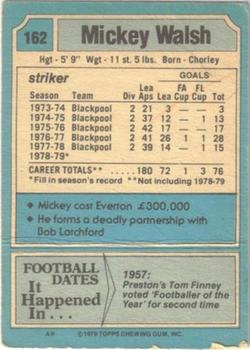 1979-80 Topps #162 Mickey Walsh Back