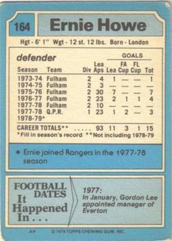 1979-80 Topps #164 Ernie Howe Back