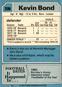1979-80 Topps #206 Kevin Bond Back