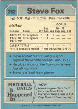 1979-80 Topps #262 Steve Fox Back