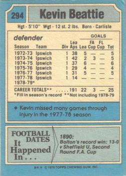 1979-80 Topps #294 Kevin Beattie Back