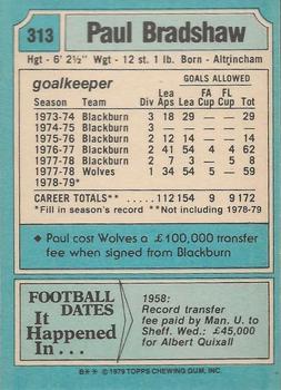 1979-80 Topps #313 Paul Bradshaw Back