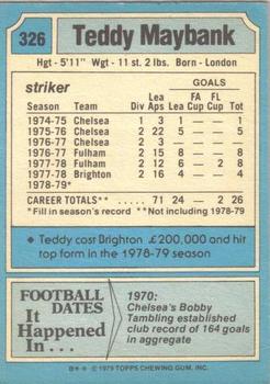 1979-80 Topps #326 Teddy Maybank Back