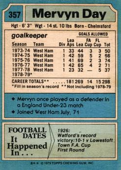 1979-80 Topps #357 Mervyn Day Back