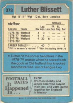 1979-80 Topps #373 Luther Blissett Back