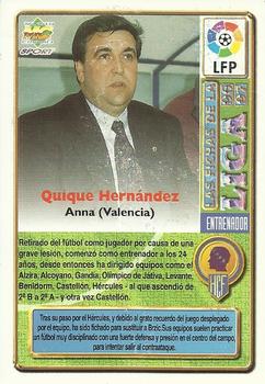1996-97 Mundicromo Sport Las Fichas de La Liga - Ultima Hora II #344 Q. Hernandez Back