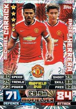 2014-15 Topps Match Attax Premier League Extra - Duo Cards #D11 Michael Carrick / Ander Herrera Front