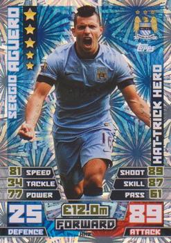 2014-15 Topps Match Attax Premier League Extra - Hat-Trick Hero #HH2 Sergio Aguero Front