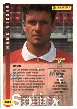 1994 Panini Voetbal Cards #66 Hans Visser Back