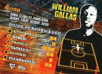 2007 Topps Premier Gold #4 William Gallas Back