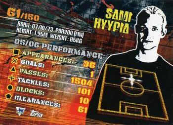 2007 Topps Premier Gold #61 Sami Hyypia Back