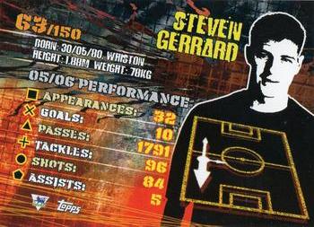 2007 Topps Premier Gold #63 Steven Gerrard Back