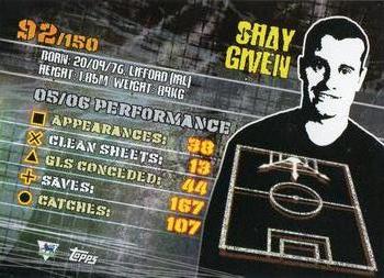 2007 Topps Premier Gold #92 Shay Given Back