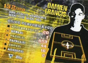 2007 Topps Premier Gold #132 Damien Francis Back