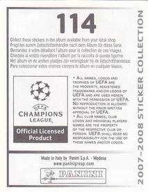 2007-08 Panini UEFA Champions League Stickers #114 Gary Caldwell Back