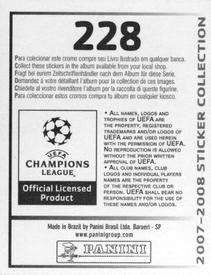 2007-08 Panini UEFA Champions League Stickers #228 Karim Benzema Back