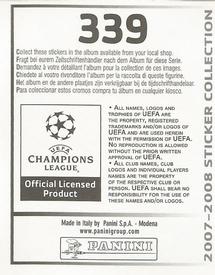 2007-08 Panini UEFA Champions League Stickers #339 Fernando Ruben Gago Back