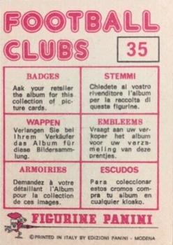 1975-76 Panini Football Clubs Stickers #35 Club Badge Back