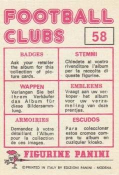 1975-76 Panini Football Clubs Stickers #58 Club Badge Back