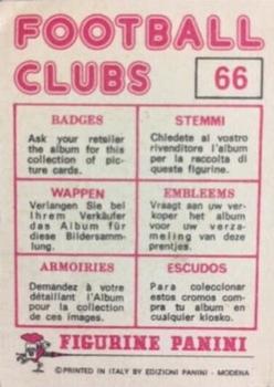 1975-76 Panini Football Clubs Stickers #66 Club Badge Back