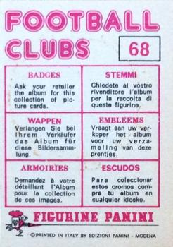 1975-76 Panini Football Clubs Stickers #68 Club Badge Back