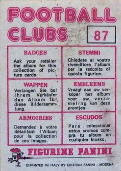 1975-76 Panini Football Clubs Stickers #87 Club Badge Back