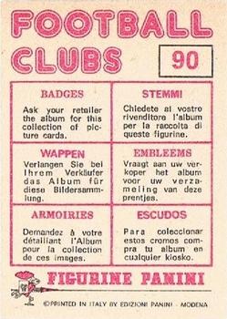 1975-76 Panini Football Clubs Stickers #90 Club Badge Back