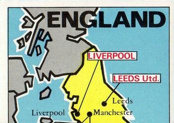 1975-76 Panini Football Clubs Stickers #92 Map of England Front
