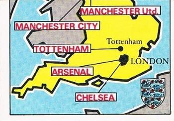 1975-76 Panini Football Clubs Stickers #93 Map of England Front