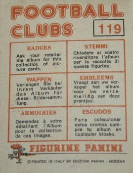 1975-76 Panini Football Clubs Stickers #119 Association Badge Back