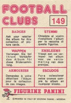 1975-76 Panini Football Clubs Stickers #149 Club Badge Back