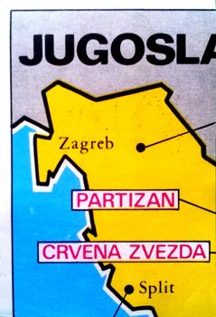 1975-76 Panini Football Clubs Stickers #157 Map of Yugoslavia Front
