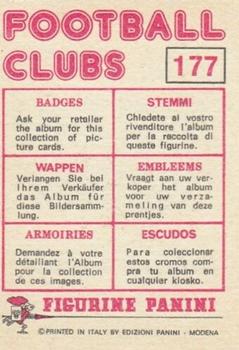 1975-76 Panini Football Clubs Stickers #177 Club Badge Back