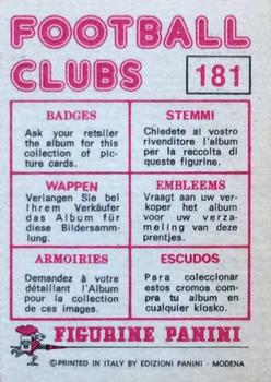 1975-76 Panini Football Clubs Stickers #181 Club Badge Back