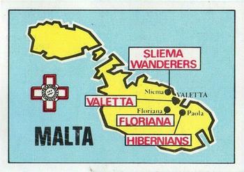 1975-76 Panini Football Clubs Stickers #187 Map of Malta Front