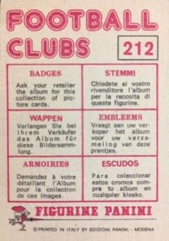 1975-76 Panini Football Clubs Stickers #212 Club Badge Back