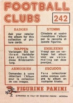 1975-76 Panini Football Clubs Stickers #242 Association Badge Back