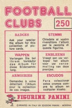 1975-76 Panini Football Clubs Stickers #250 Club Badge Back