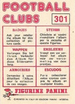 1975-76 Panini Football Clubs Stickers #301 Club Badge Back