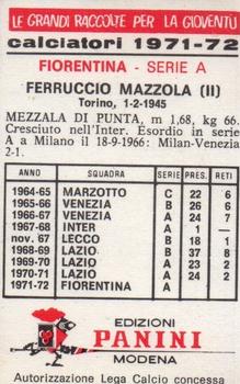 1971-72 Panini Calciatori #101 Ferruccio Mazzola Back