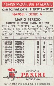 1971-72 Panini Calciatori #212 Mario Perego Back